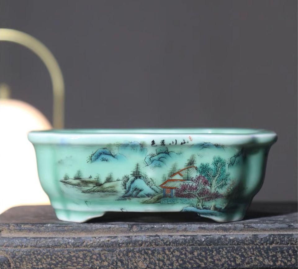 景徳鎮 影青陶磁 海棠筆洗 多肉菖蒲盆 装飾品 現代工芸品 美術品 置物 景徳鎮 影青陶磁 海棠筆洗 多肉菖蒲盆 装飾品 現代工芸品 美術品