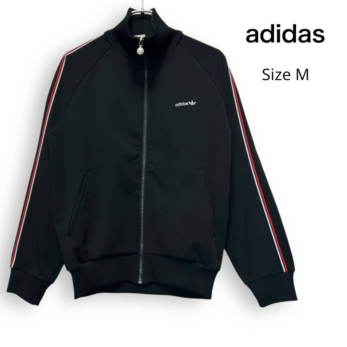 80s adidas アディダス 西ドイツ デサント製 トラックジャケット ジャージ ヴィンテージ ブラック サイズM
