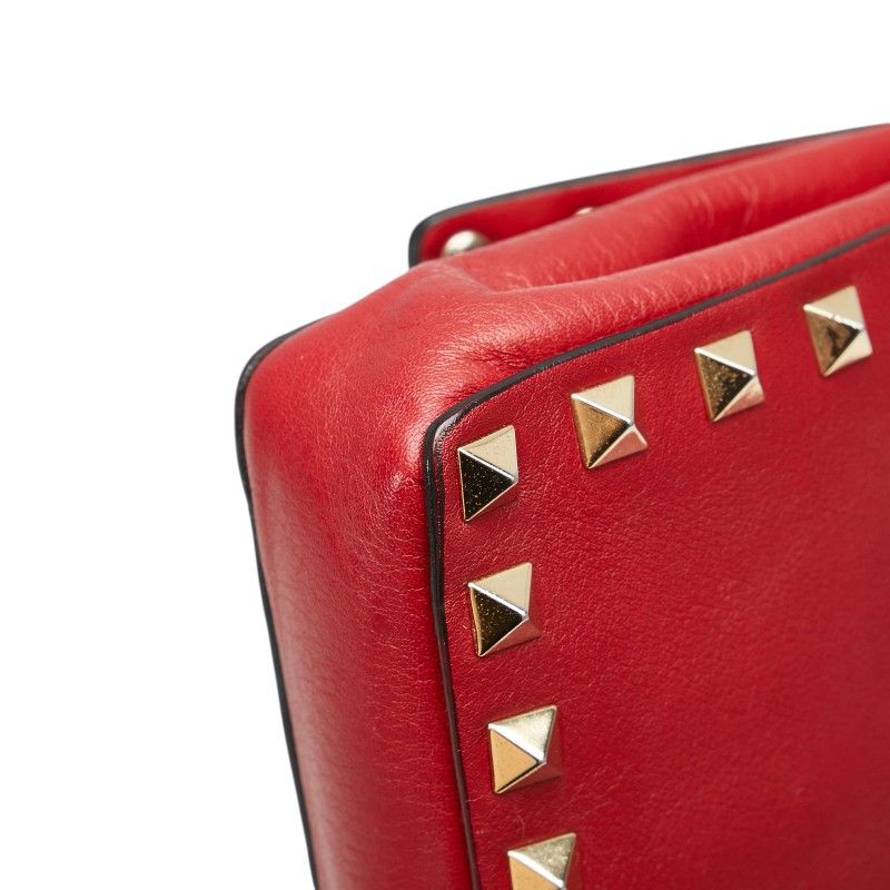 Valentino ロックスタッズ バレリーナ RED ヴァレンティノ ロックスタッズ レッド ゴールド レザー