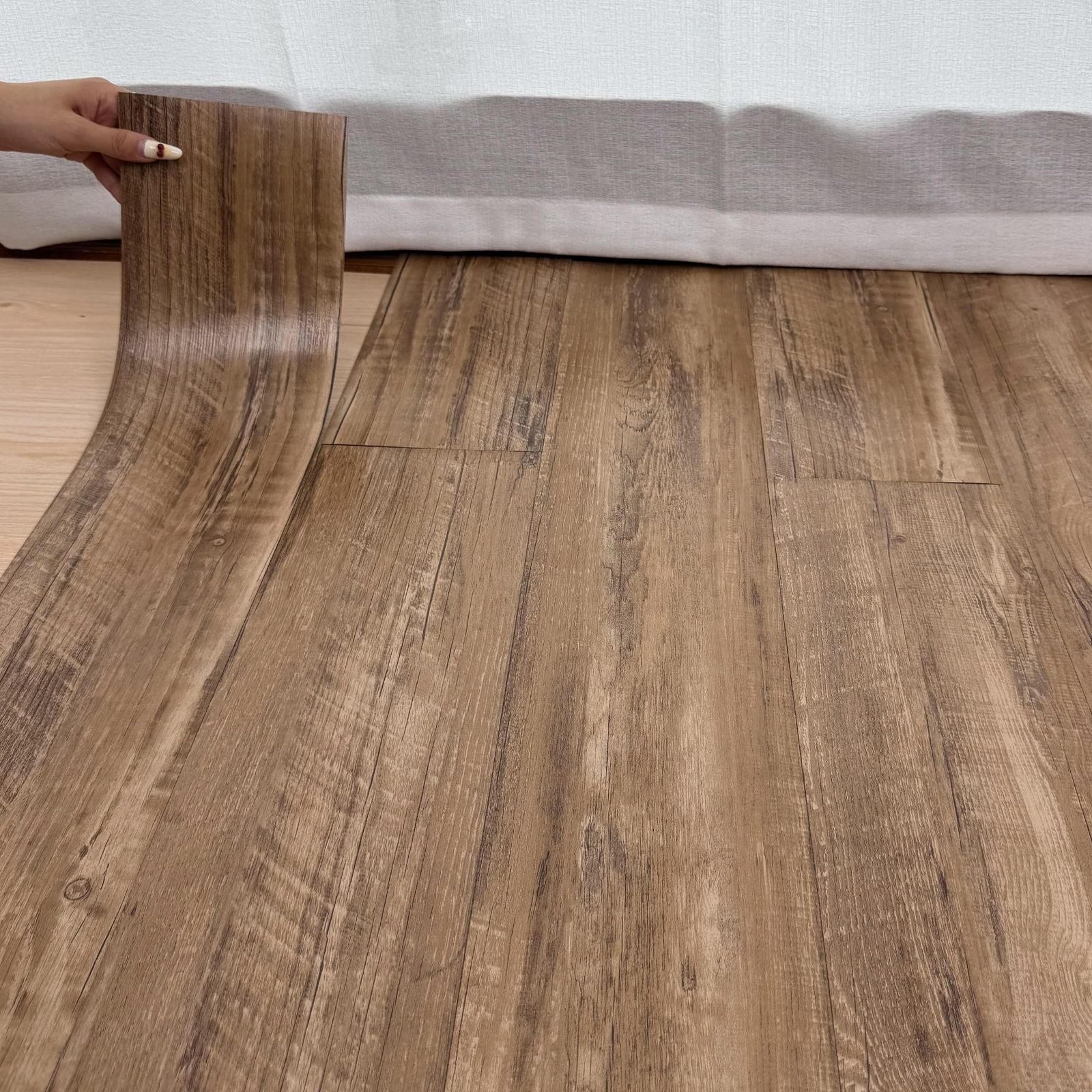 フロアタイル 約3畳|36枚入り フローリング マット 置くだけ 木目 クッション フロア マット 3畳|6畳|12畳 床 リメイク シート 接着剤不要 貼るだけ 初心者OK 賃貸ok 防水 床材 DIY ピタフィー フロアリングタイル 914.4*1