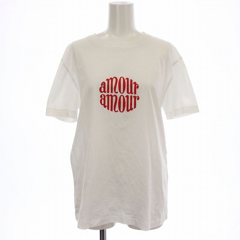 パトゥ PATOU amour amour Tシャツ 21AA3-JE033-99 半袖 ロゴ S 白 ホワイト /☆G43 レディース パトゥ PATOU amour amour Tシャツ 21AA3-JE033-99 半袖 ロゴ S