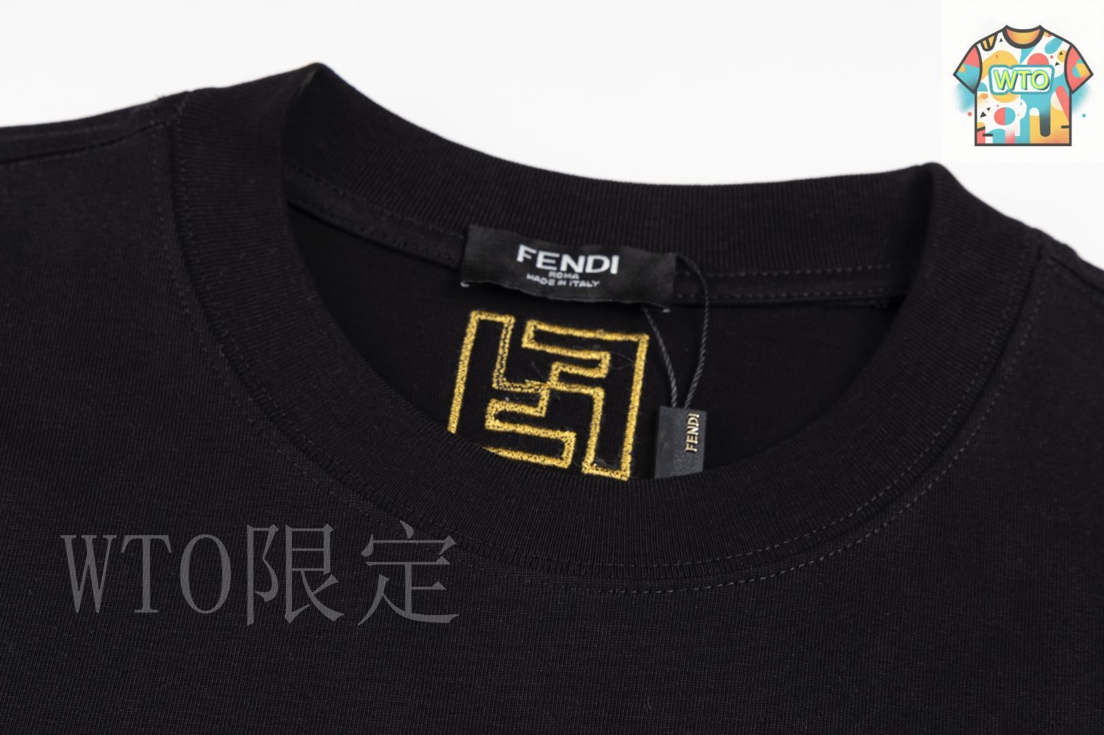 90s FENDI 刺繍ロゴTシャツ archive 00s ブラック T-Shirt Cotton Black | Fendi