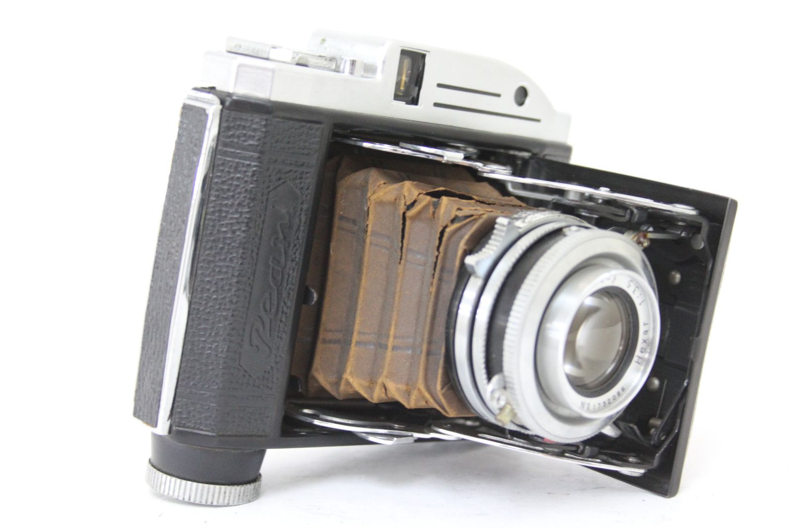 返品保証】 Pearl III Konishiroku Hexar 75mm F3.5 蛇腹カメラ v9795