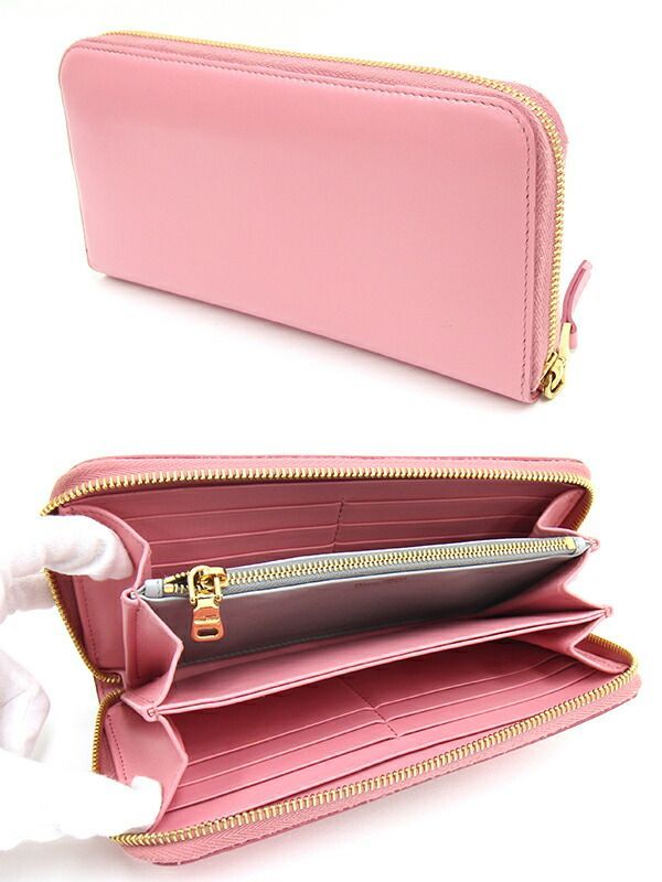 送料無料 miu miu ミュウミュウ ファスナー 長財布 レザー MADRAS 