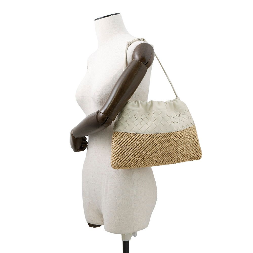 ボッテガヴェネタ ショルダーバッグ イントレチャート ダストバッグ ラフィア レザー 839102 BOTTEGA VENETA 巾着 DECORATOM_COM_BR