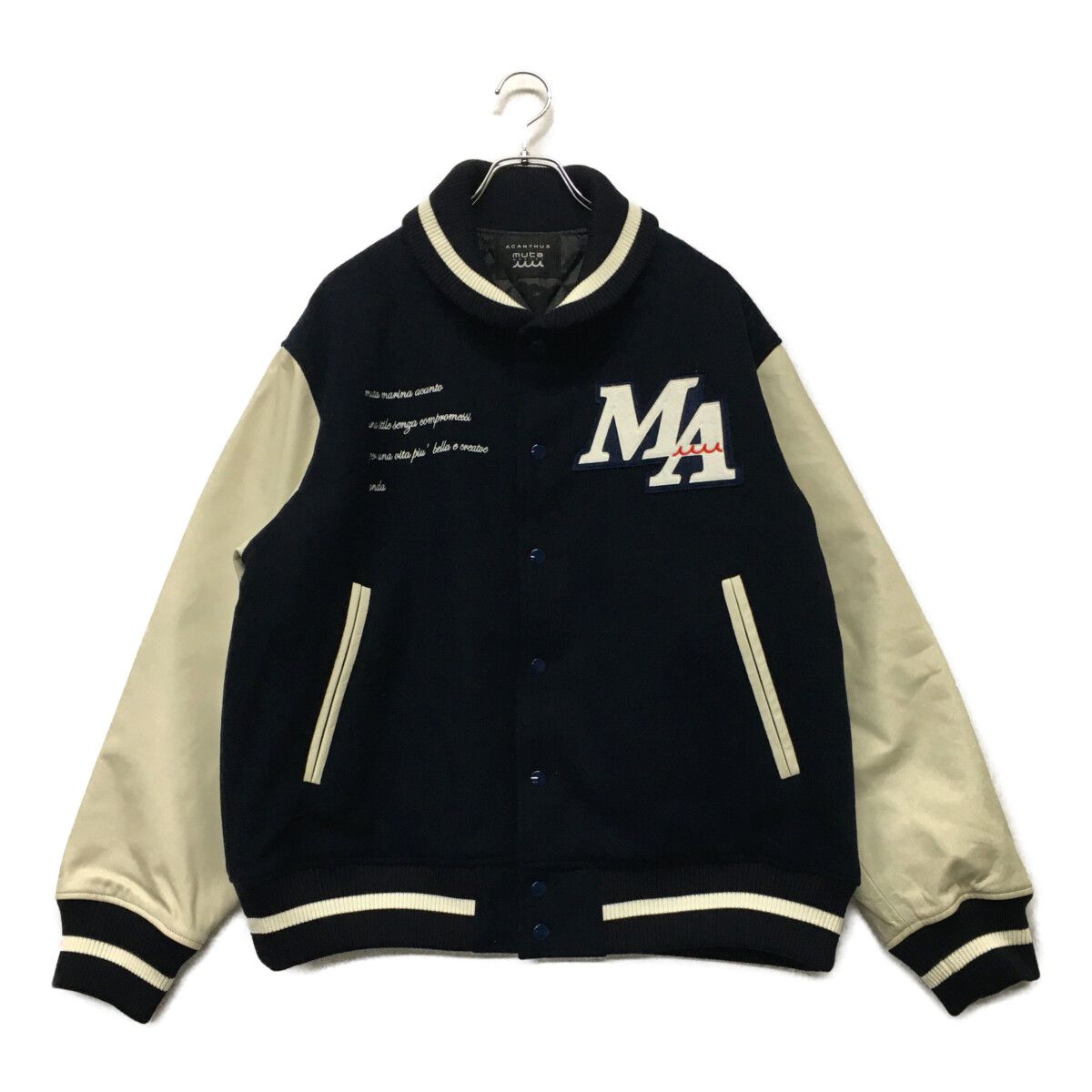 未使用品 メンズ ムータマリン muta MARINE ジャケット XL 紺 ネイビー アカンサス ACANTHUS カウレザー