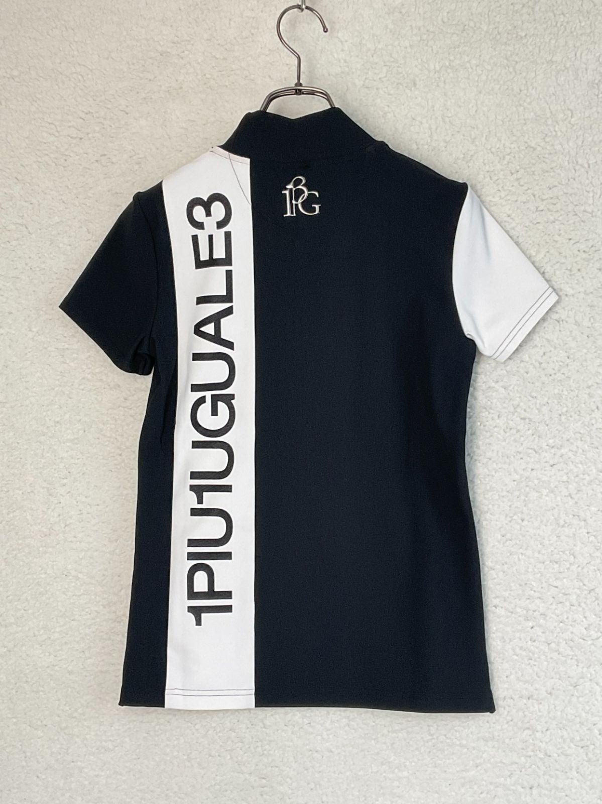 【未使用】1piu1uguale3 GOLF バイカラーロゴ半袖ポロ サイズ2 未使用品】1PIU1UGUALE3 GOLF バイカラーロゴ半袖ポロシャツ