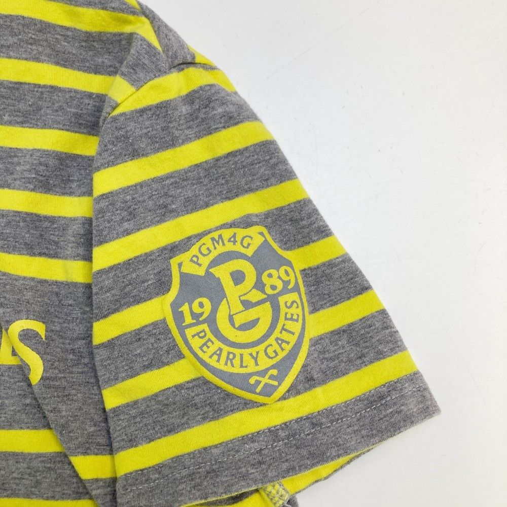 サイズ：1 PEARLY GATES パーリーゲイツ  ハイネック半袖Tシャツ ボーダー柄 グレー系 [240101442879] ゴルフウェア レディース ストスト サイズ：1 PEARLY GATES パーリーゲイツ ハイネック半袖Tシャツ