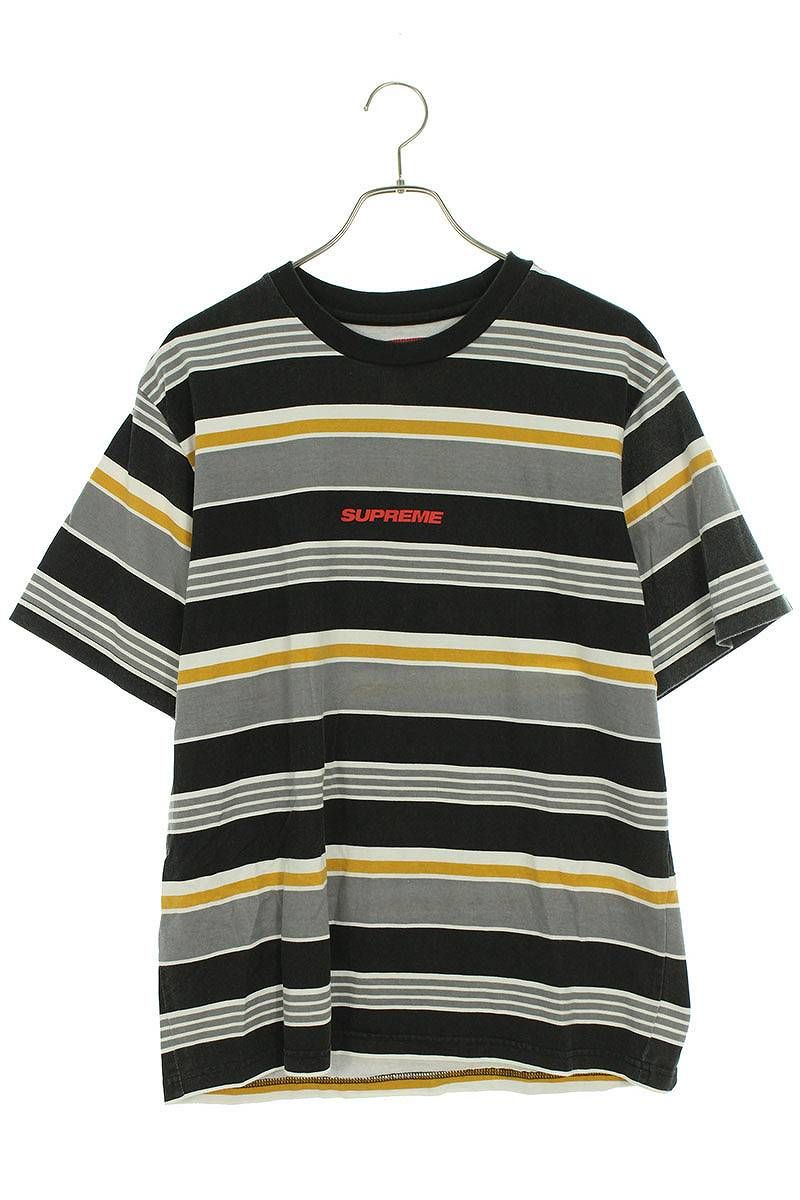 シュプリーム 19AW Stripe S/S Top ストライプロゴTシャツ メンズ S