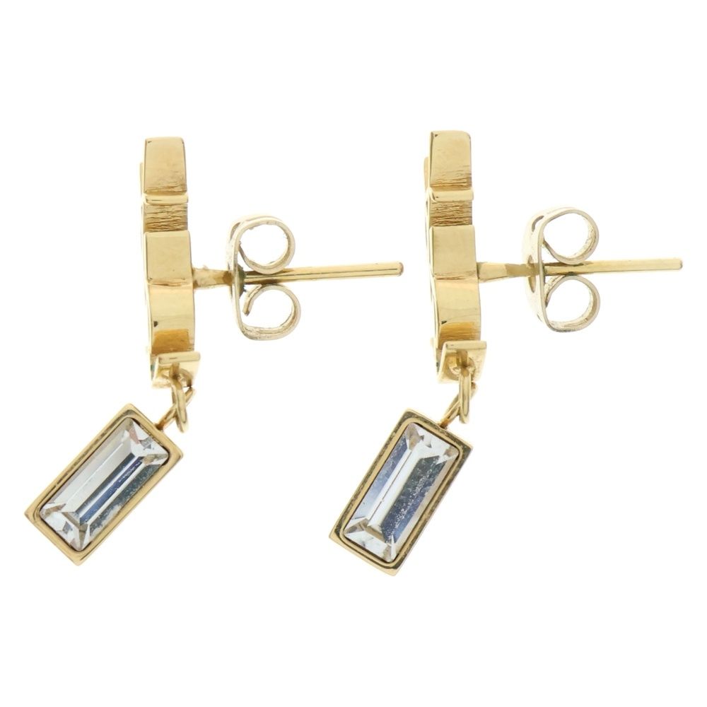 FENDI ピアス ゴールドホワイト FF フォーエバー スクエアロゴ 箱付