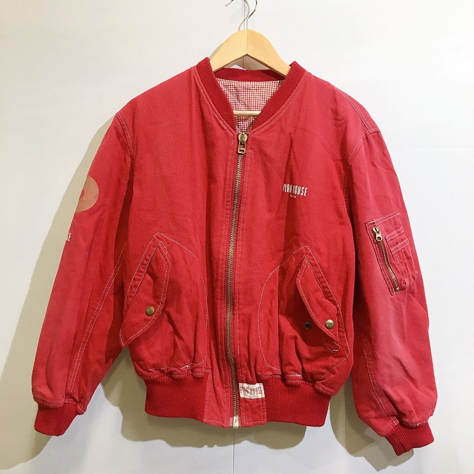 PINK HOUSE ピンクハウス ブルゾン ジャンパー赤 綿 中綿 古着 メンズ 