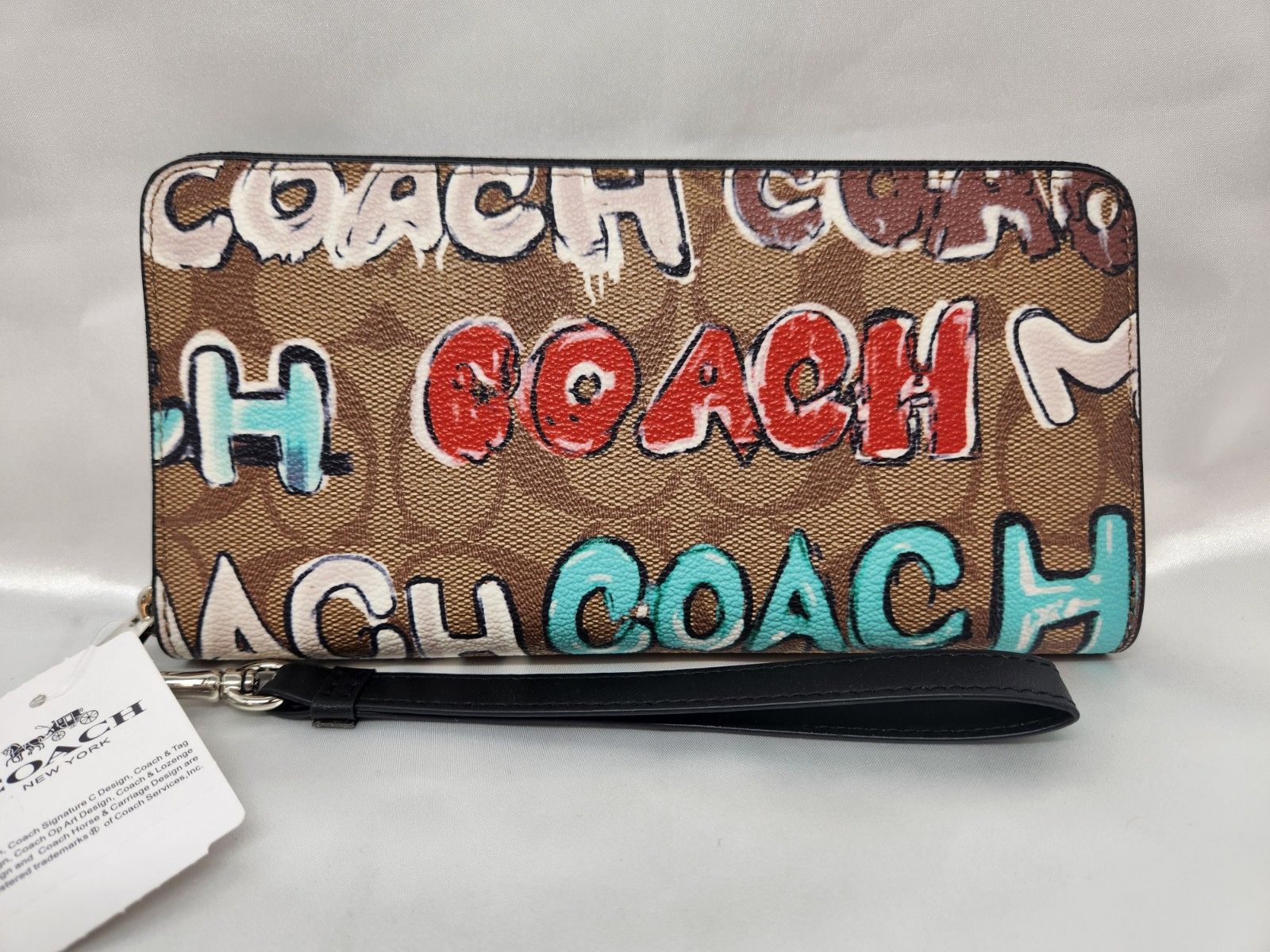 未使用】COACH コーチ ラウンドファスナー 長財布 ミント&サーフ