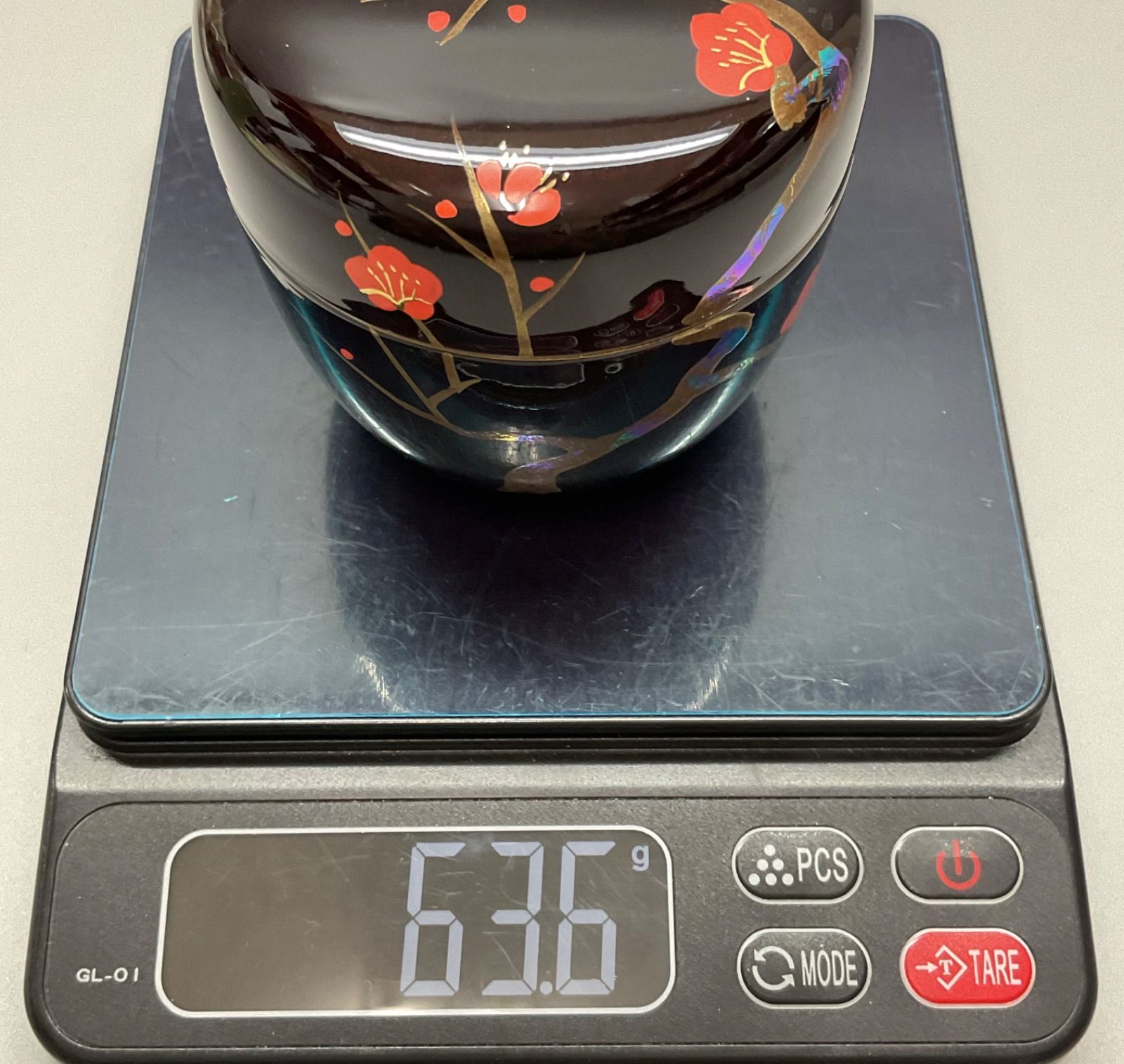 茶道具 棗　【宗新】【梅にうぐいす　蒔絵】 棗 【宗新】【梅に鶯 蒔絵】 S19 茶道具 棗 なつめ 東雲 溜塗 中