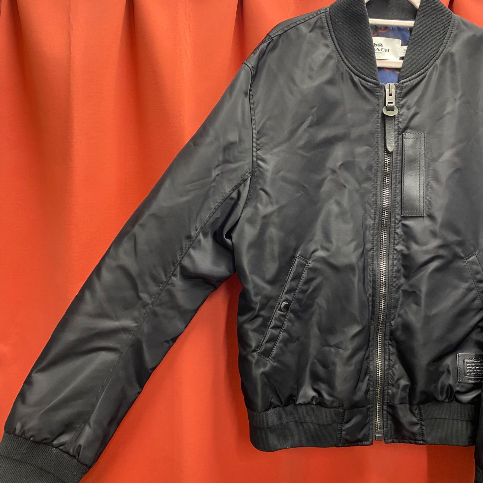 美品 COACH コーチ MA-1 ナイロンジャケット フライトジャケット 
