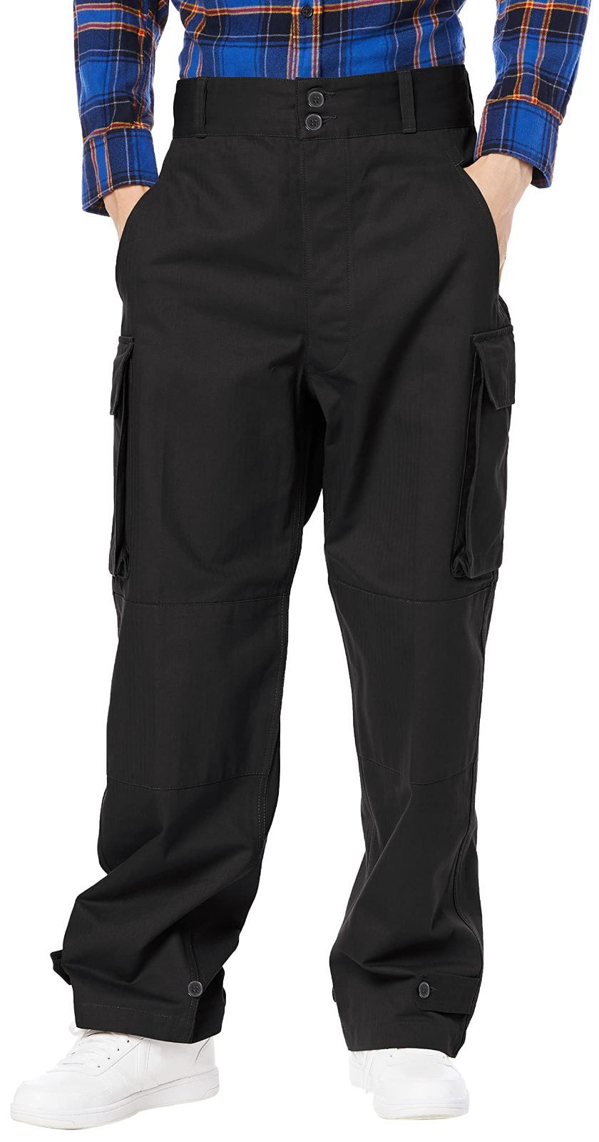 S_ブラック ヒューストン カーキ―パンツ FRENCH ARMY M-47 PANTS メンズ BLACK S