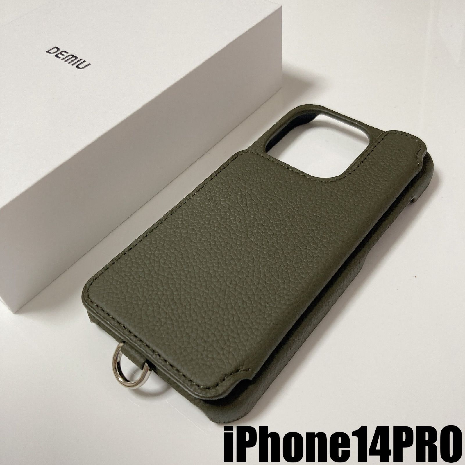 【新品未使用】デミュウDEMIU スマホケース カーキ iPhone14Plus iPhone14pro】新品DEMIUデミュウdemiurvoデミウルーボiPhone