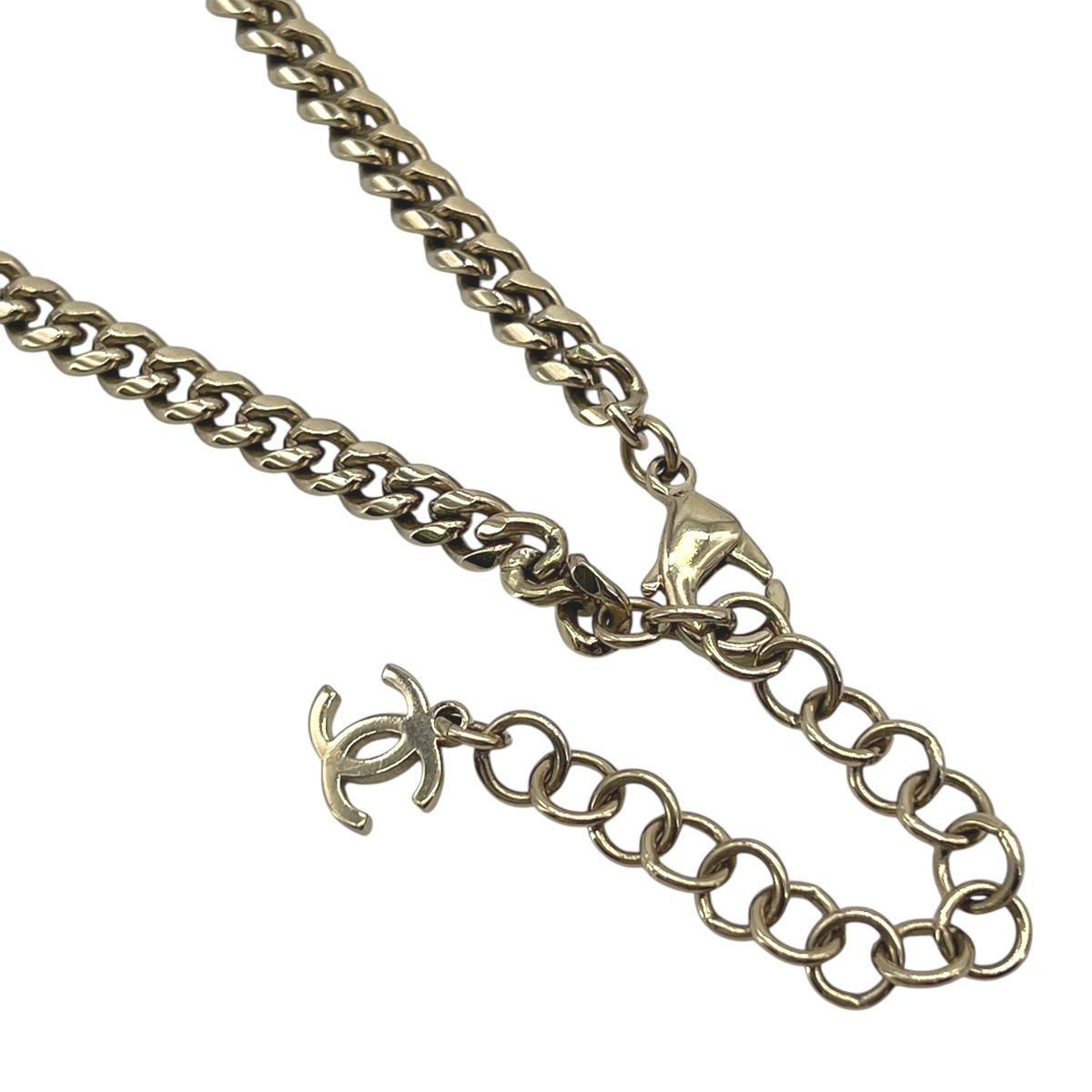 中古】 CHANEL シャネル ココマーク ハート ラインストーン チョーカー 