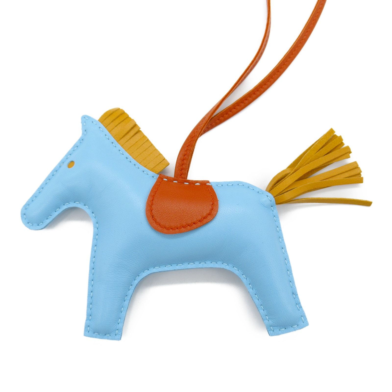 エルメス HERMES チャーム ロデオMM セレステ/カーネリアン/ナチュラル