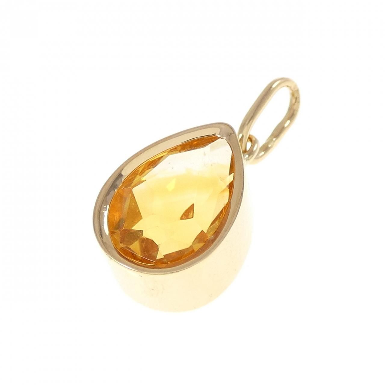K18YG シトリン　ペンダント　トップ K18シトリンペンダントトップ - アートジュエリー | Art Jewelry