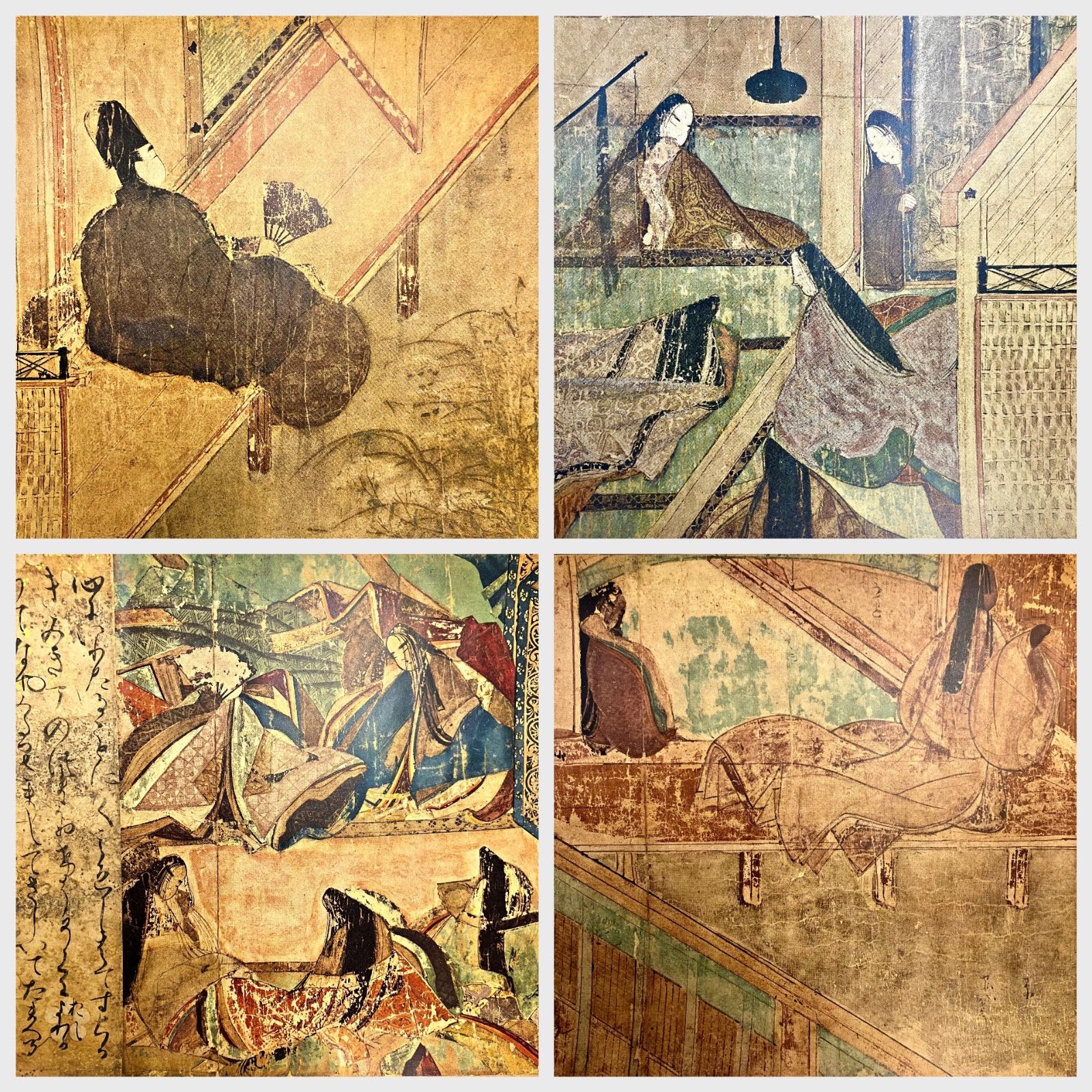 ⬛️国宝『源氏物語絵巻 完全原色四巻』紙本工芸 木箱・黒塗箱入り