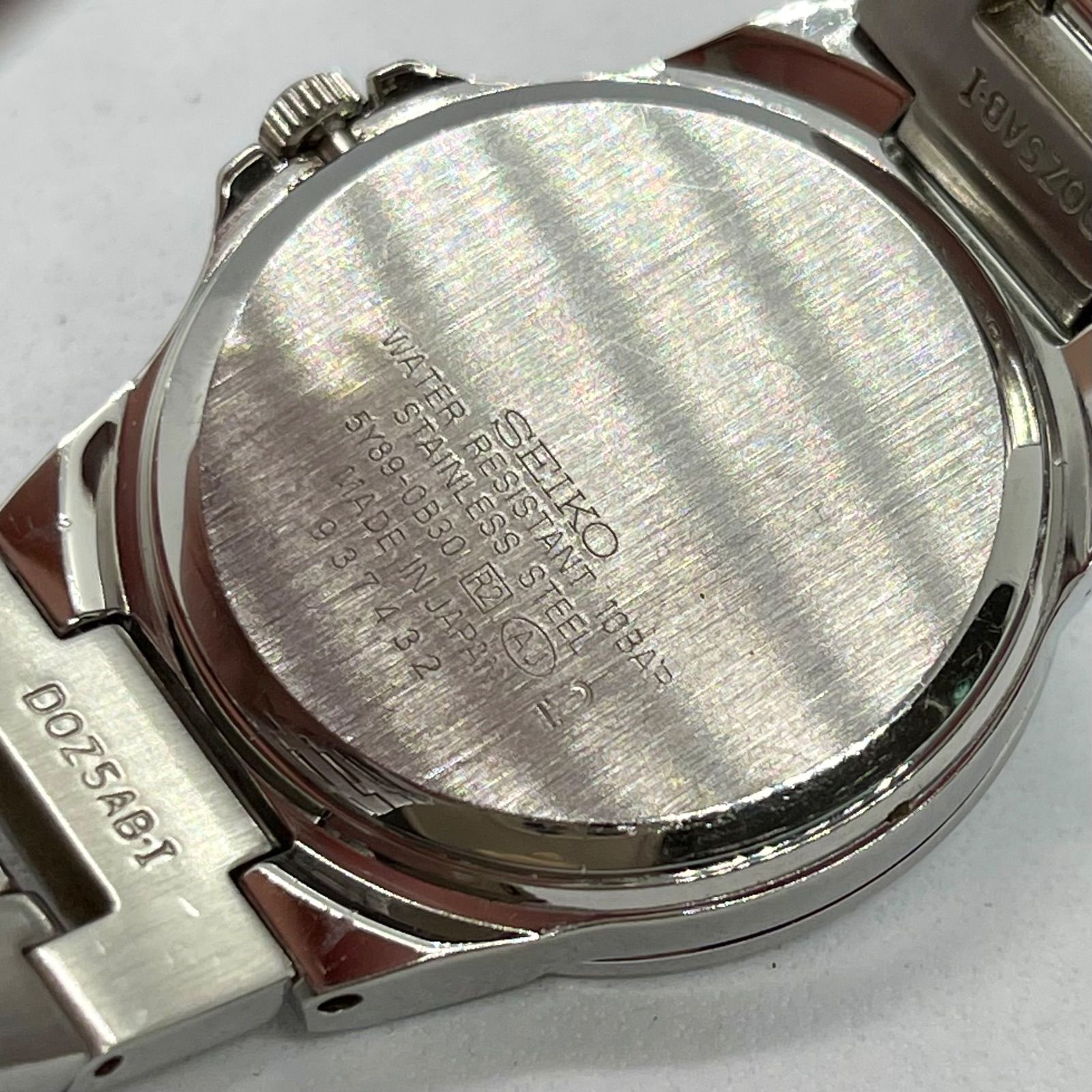 SEIKO セイコー ステンレススティール 稼動品 レディース腕時計 アナログ クロノグラフ ルキア 文字盤水色 ライトブルー シルバー 稼動品 ビジネス 5Y89-0B30