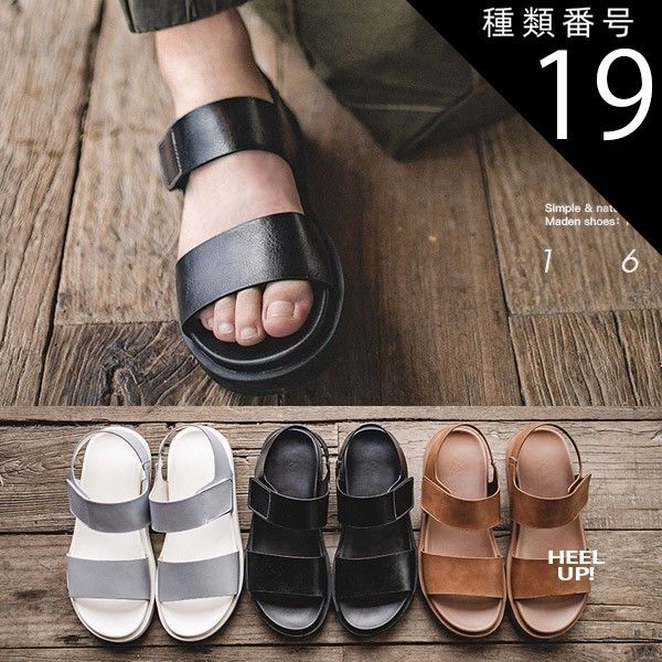 種類19：グレー/26cm サンダル メンズ レディース お洒落 おしゃれ 夏 アウトドア ビーチ 海  レザーサンダル メンズ 本革 おしゃれ 黒