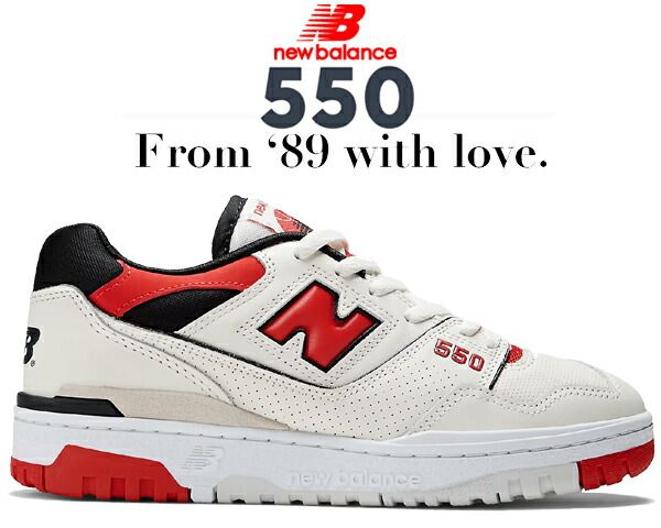 ニューバランス 550 NEW BALANCE BB550VTB Sea Salt|True Red width D スニーカー シーソルト トゥルーレッド ホワイト バスケットボール