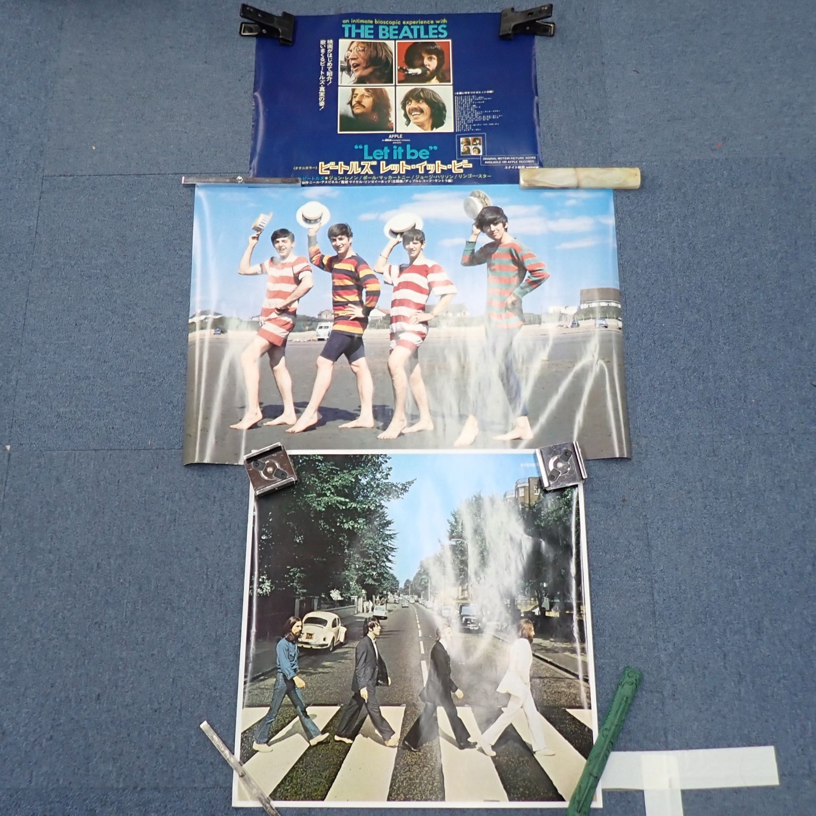 The Beatles ビートルズ B2 ポスター ピン穴なし テープ跡あり 3枚 