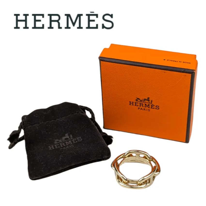 極美品】HERMES エルメス シェーヌダンクル スカーフリング