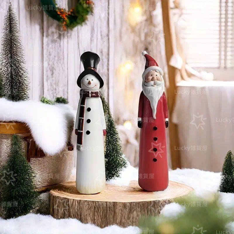 Yuki　クリスマス　サンタクロース　スノーマン　置物　セット 楽天市場】NEWスキースノーマン 木彫り 3つセット雪だるま
