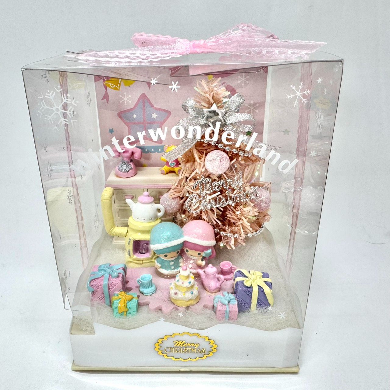 アンティーク　リトルツインスターズ　キキとララ　クリスマス　ジオラマミニハウス アンティーク リトルツインスターズ キキとララ クリスマス ジオラマ