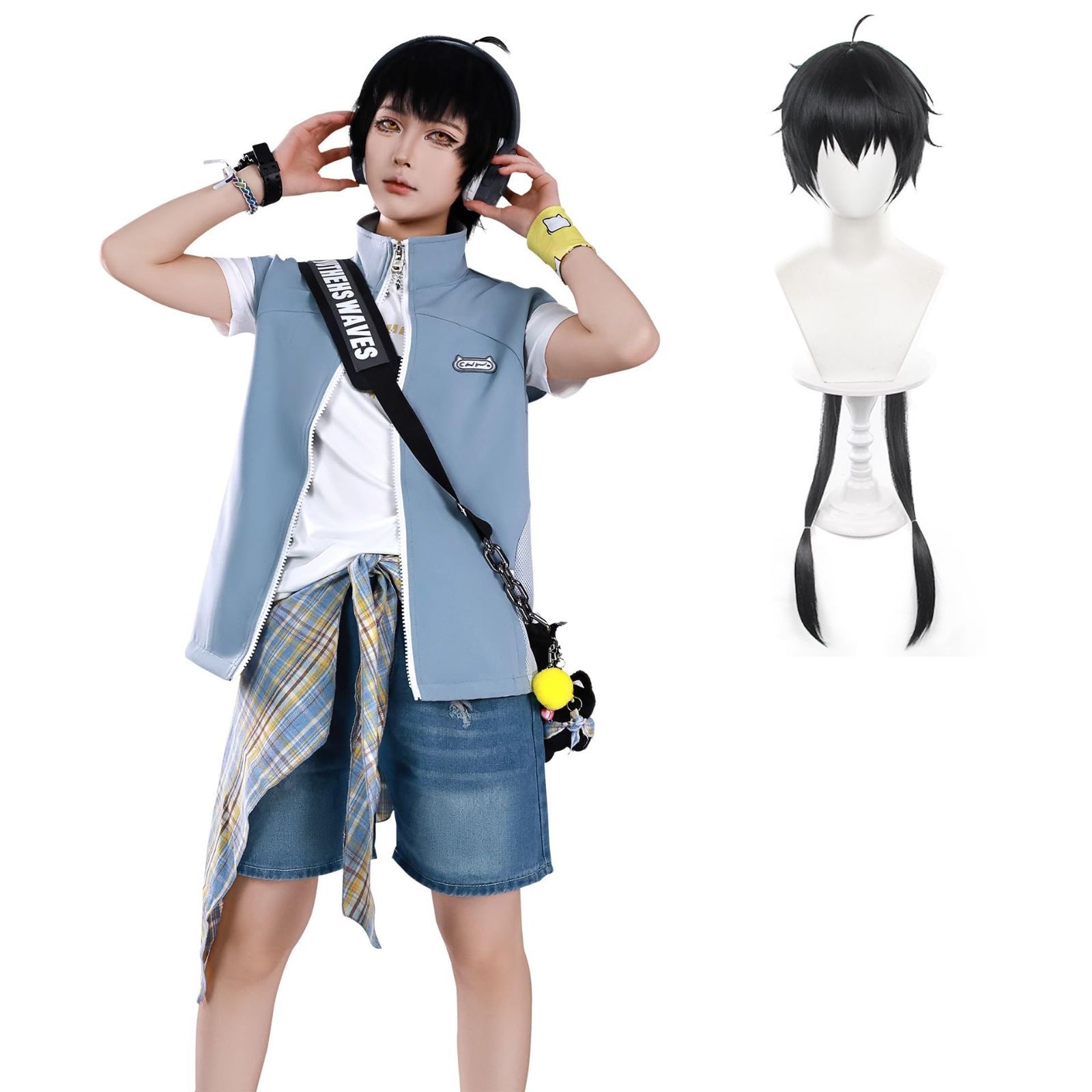 鳴潮 フィービー コスプレ L 三分妄想 ウィッグ 靴 フルセット 三分