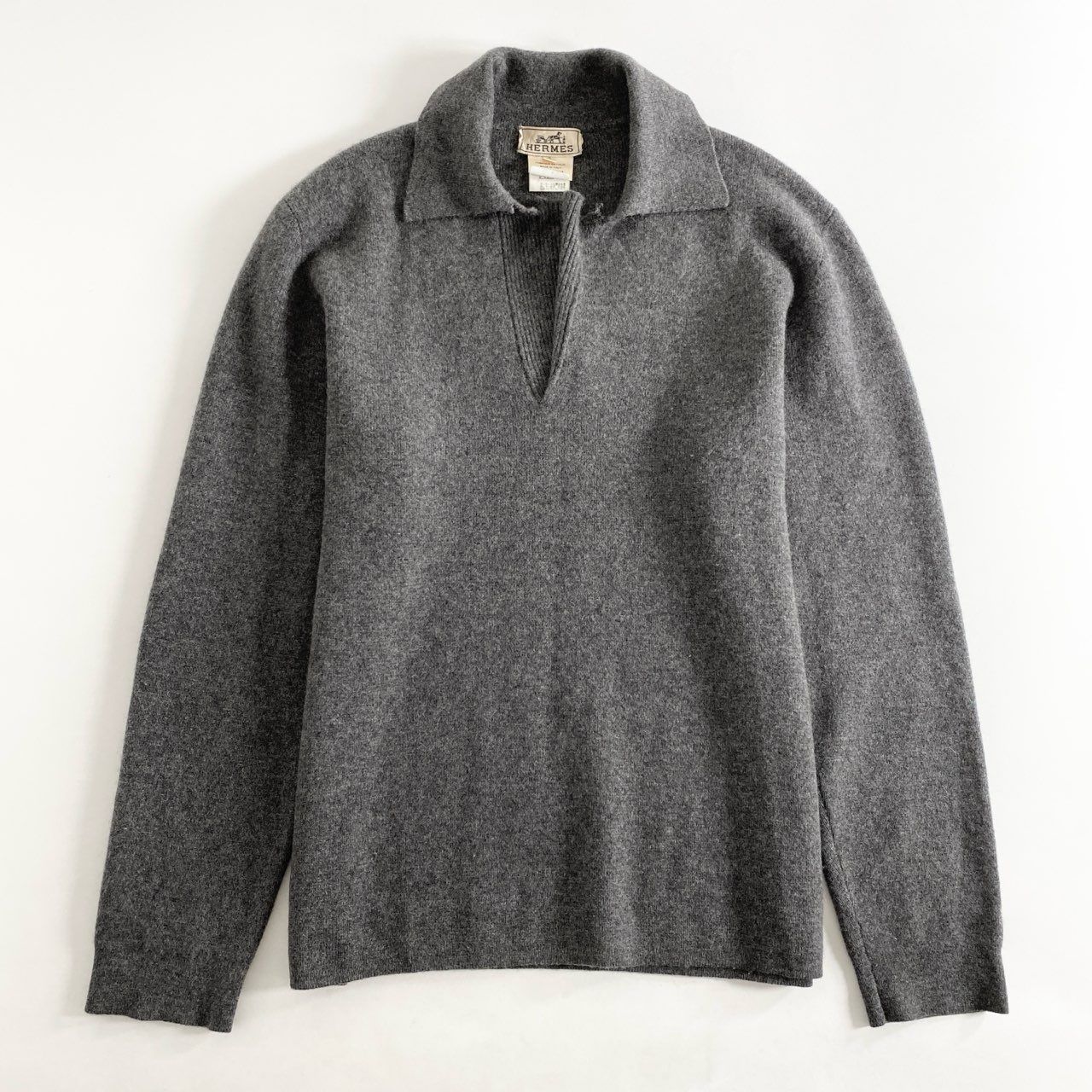 5i4 HERMES エルメス 襟付き カシミヤニットトップ セーター S