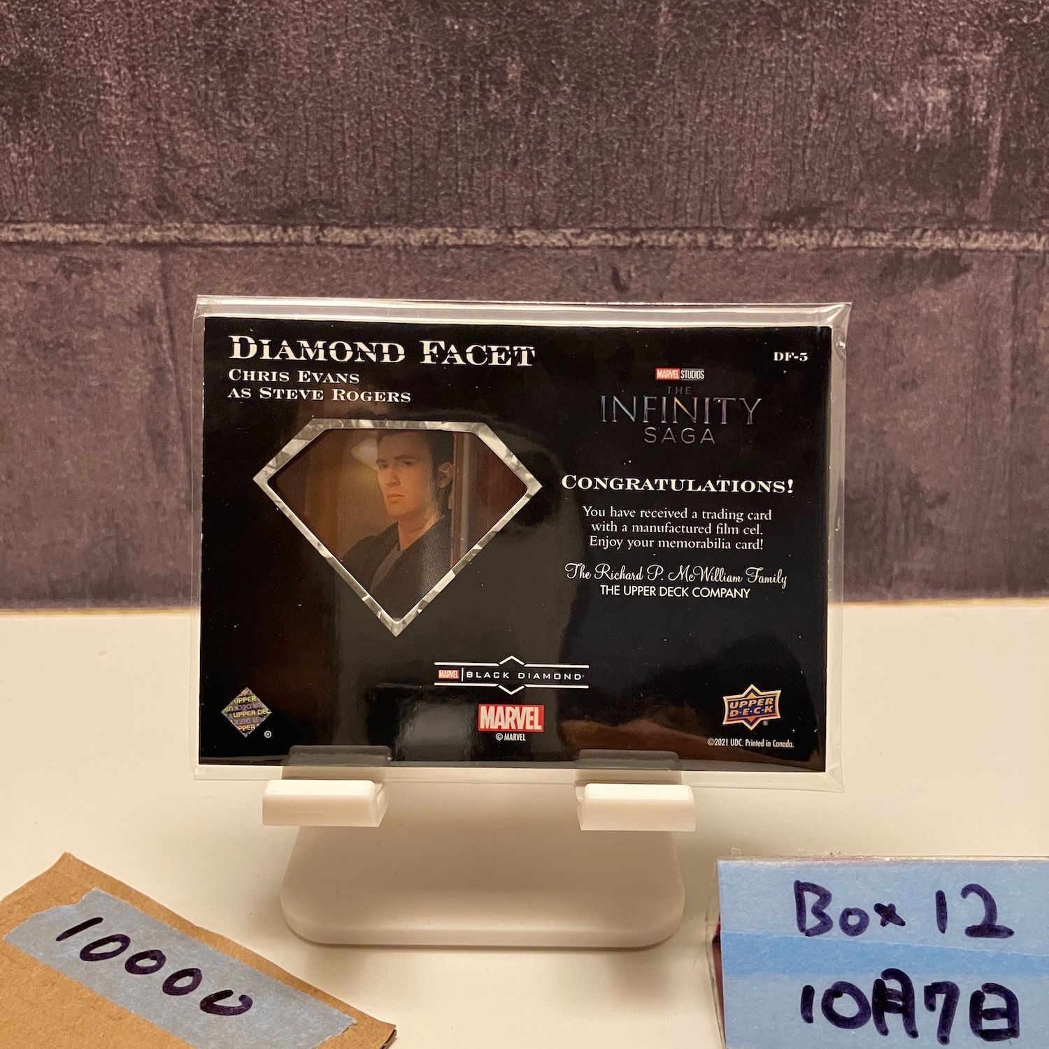 2021 Upper Deck Chris Evans as Steve Rogers Avengers Age of Ultron Film Cell Memorabilia DIAMOND FACET カード