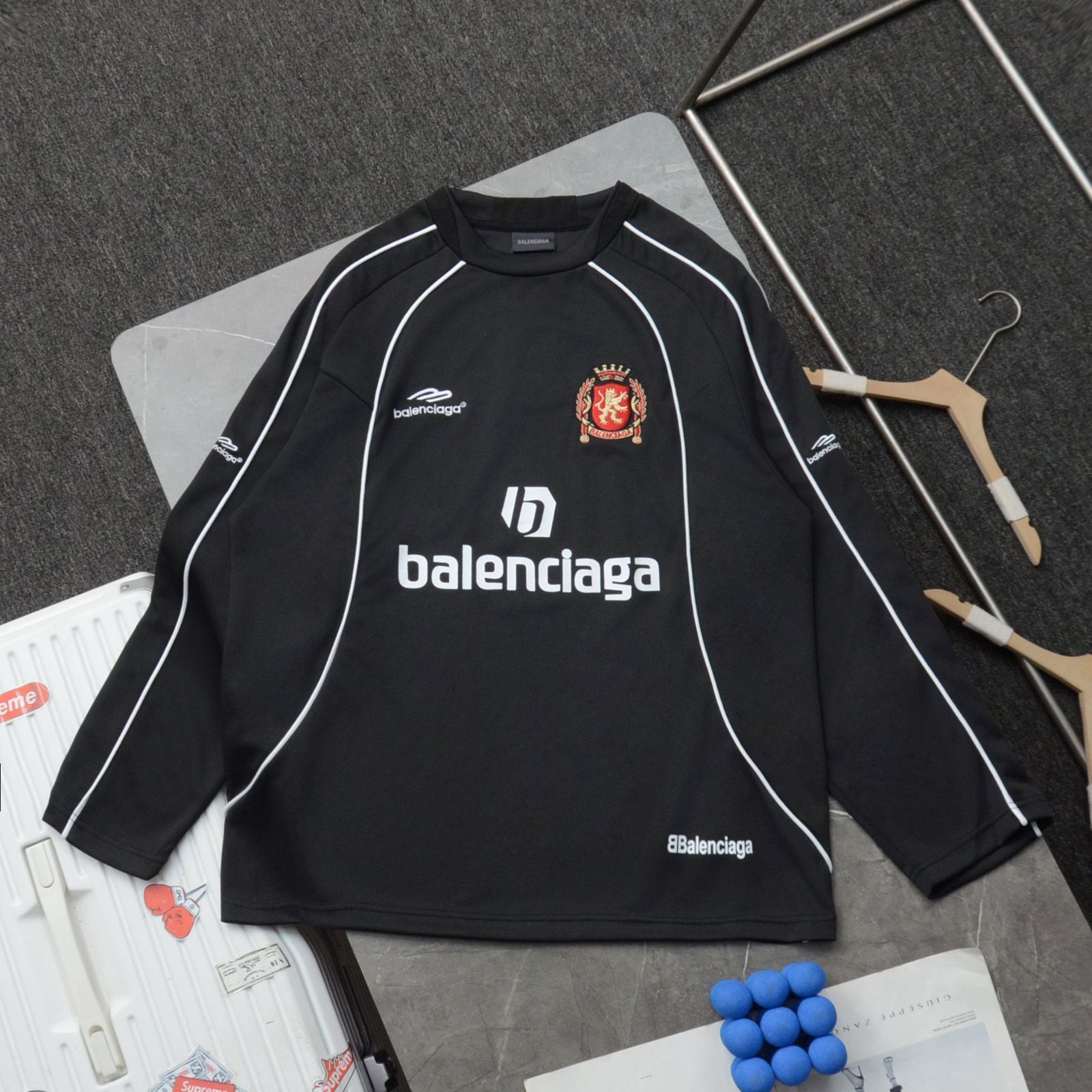 24SSバレンシアガ サッカーミラノゲームシャツ ロング Tシャツ