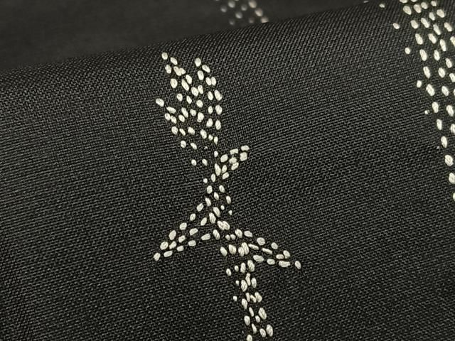 平和屋着物○本場染大島紬 訪問着 刺し子刺繍 草花文 正絹 逸品