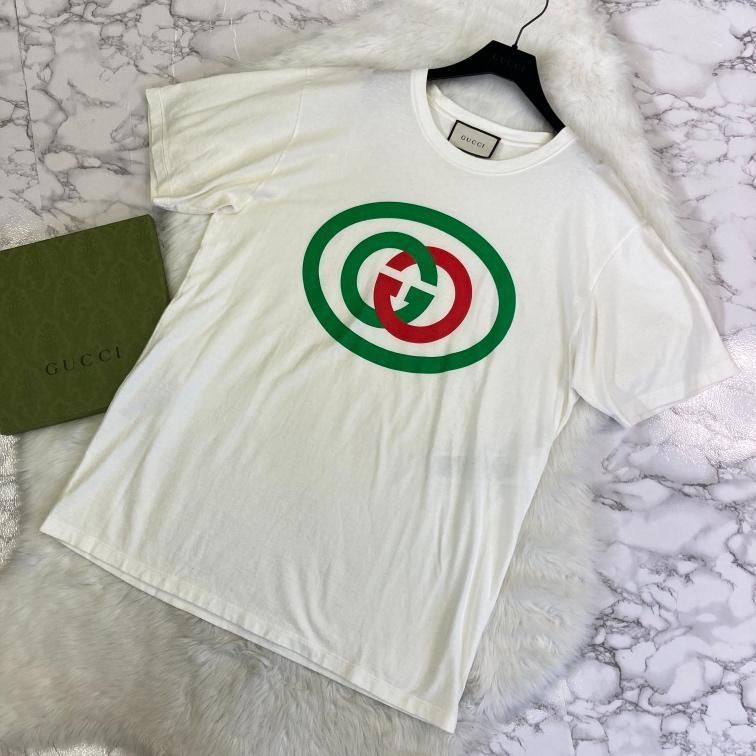 Gucci グッチ インターロッキングG コットン Tシャツ ホワイト L