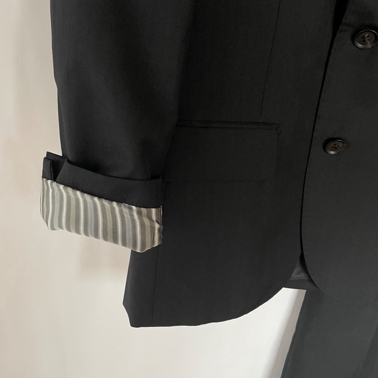 美品】メンズティノラス スリーピース スーツ セットアップ S ブラック