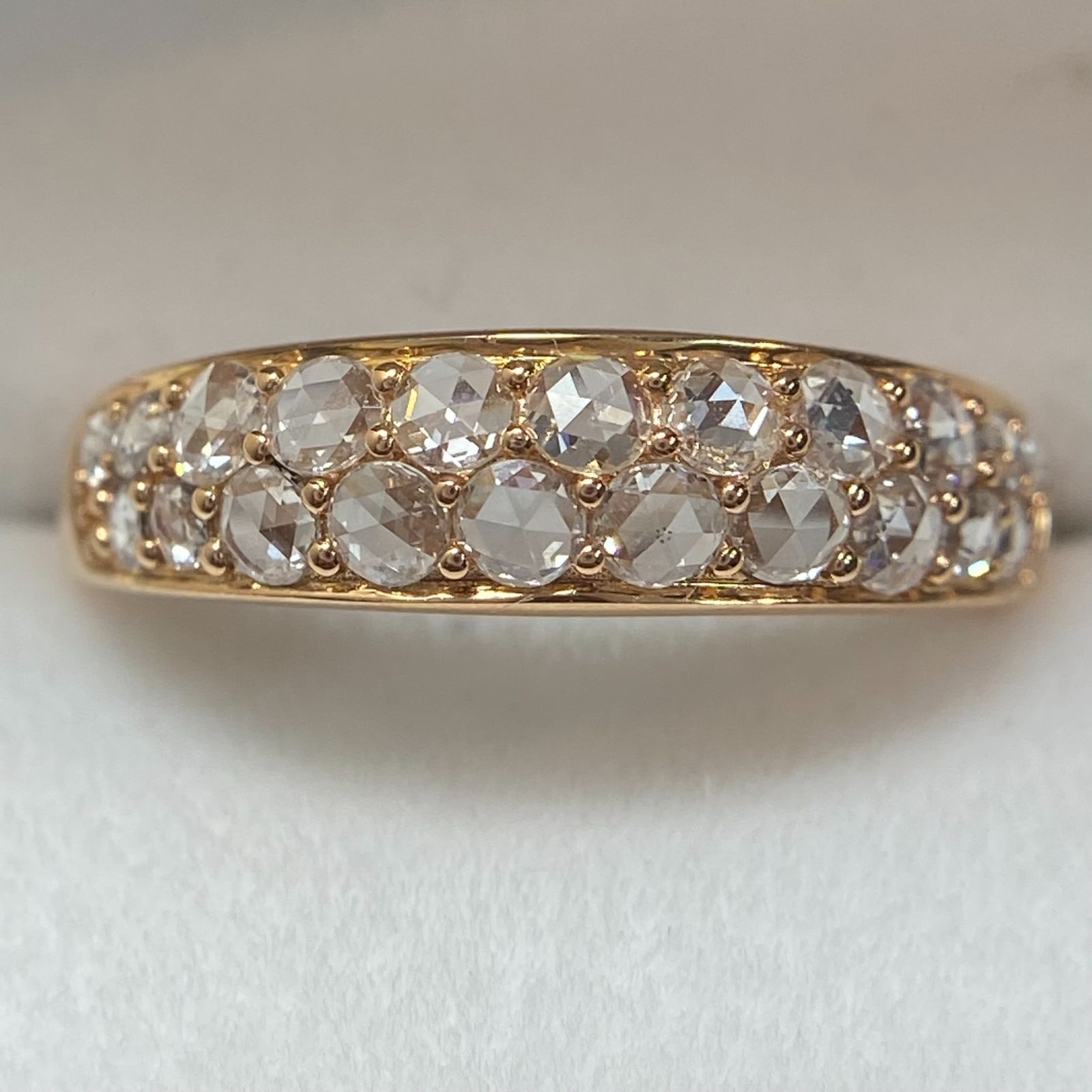 K18PG ローズカット ダイヤモンドリング 0.50ct 13号