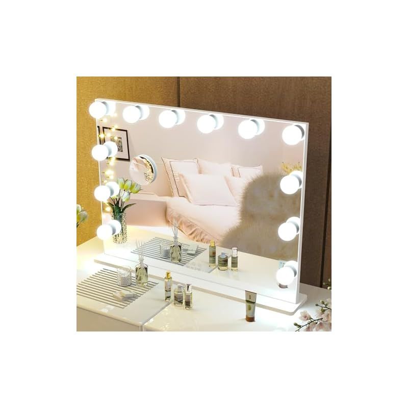 FENCHILIN 化粧鏡 女優ミラー ハリウッドミラー 壁掛け/卓上両用 USB