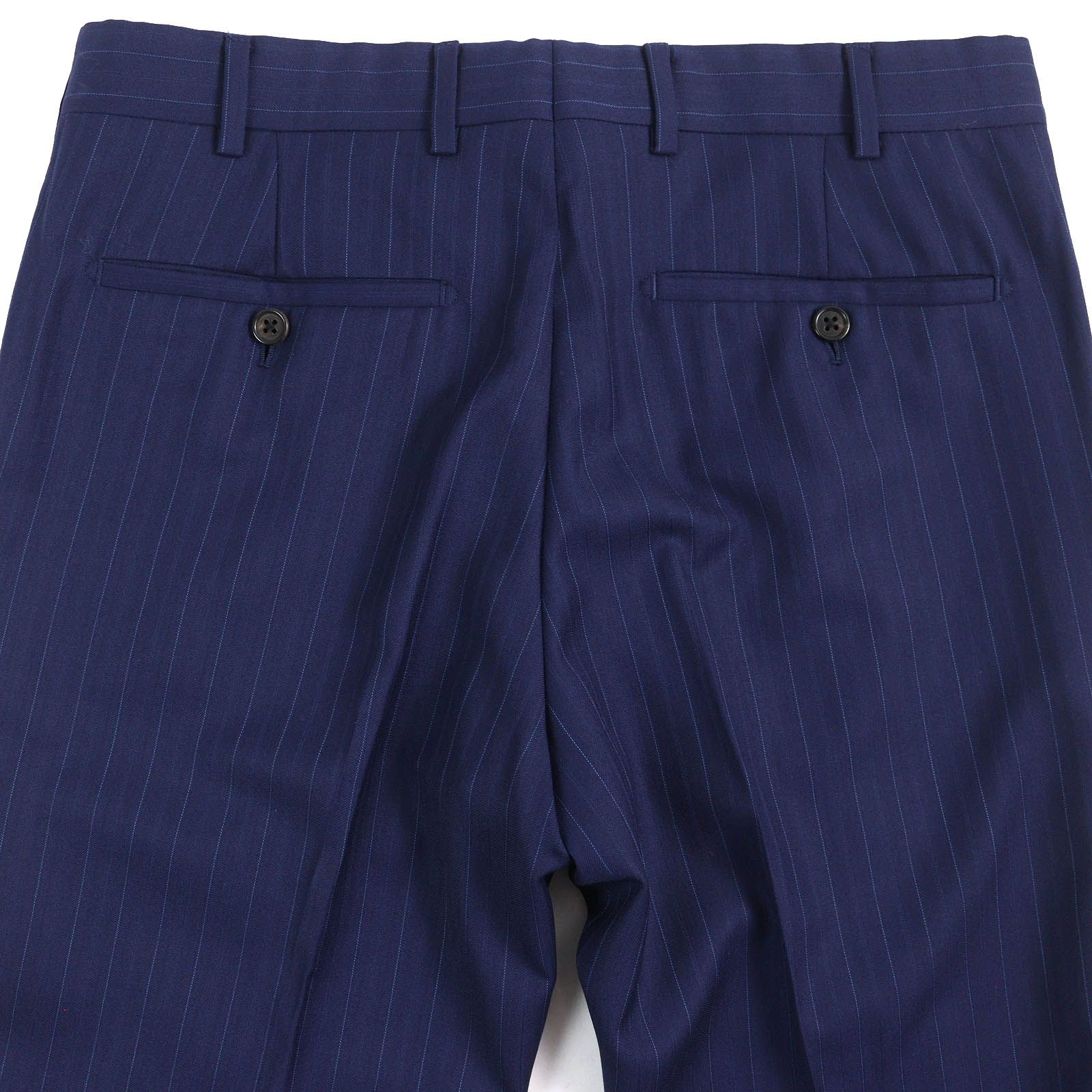 ◇美品 HERMES エルメス メンズ スーツ上下 ブラックストライプ ウール