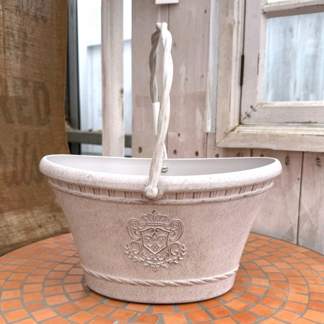 直接取引のみ】55cm ポットアンティークホワイト※ポットのみです