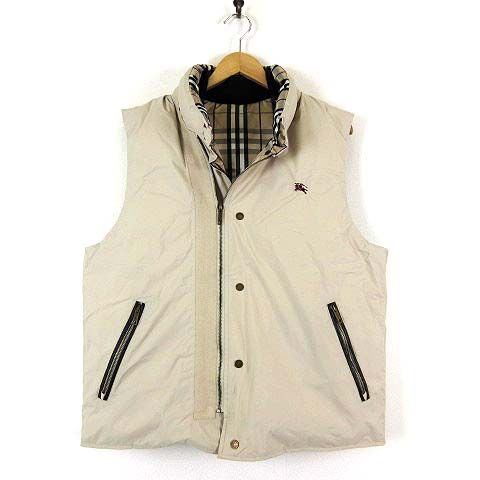 Burberry／ダウンベスト 関税負担なしBurberryチェックナイロンリバーシブルパファージレ