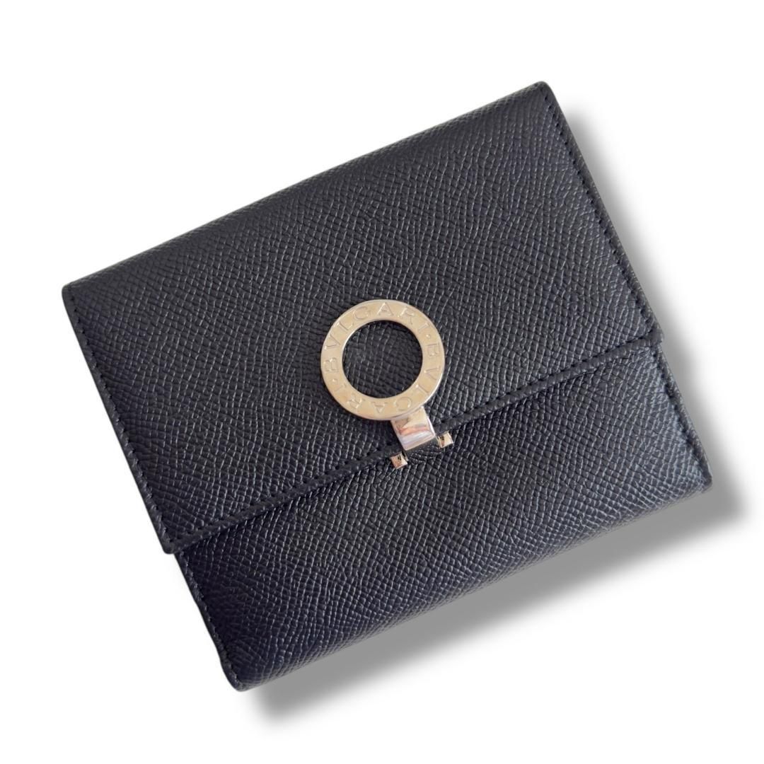 ♥保管品 ブルガリ ビーゼロワン 財布 ブラック ロゴクリップ レザー