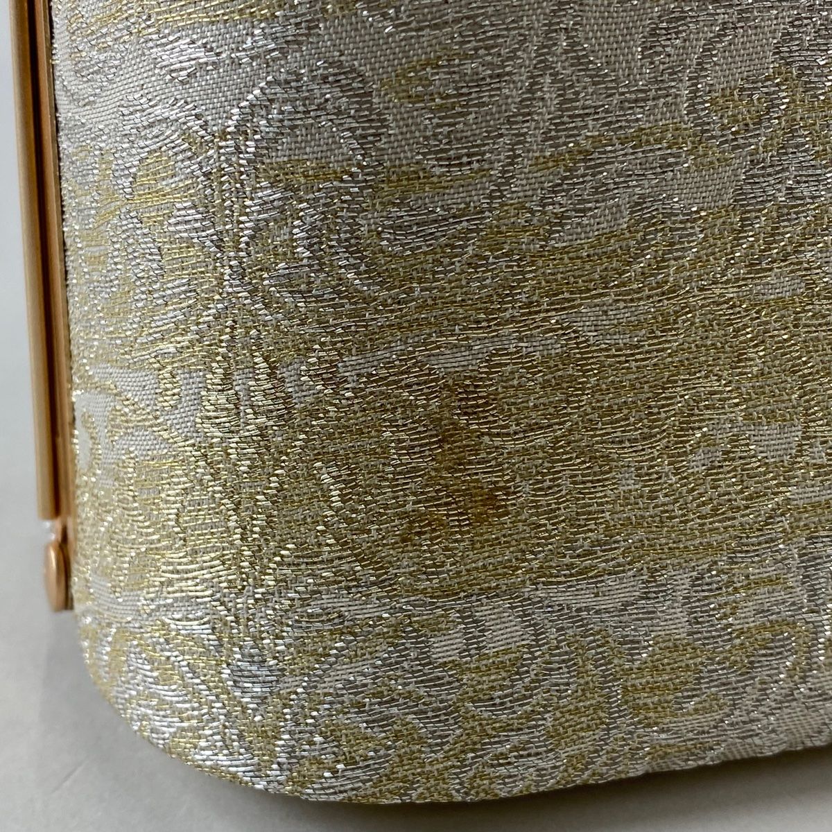 和装バッグ 優品 フォーマル 花唐草 金銀糸 クリーム 正絹 和装