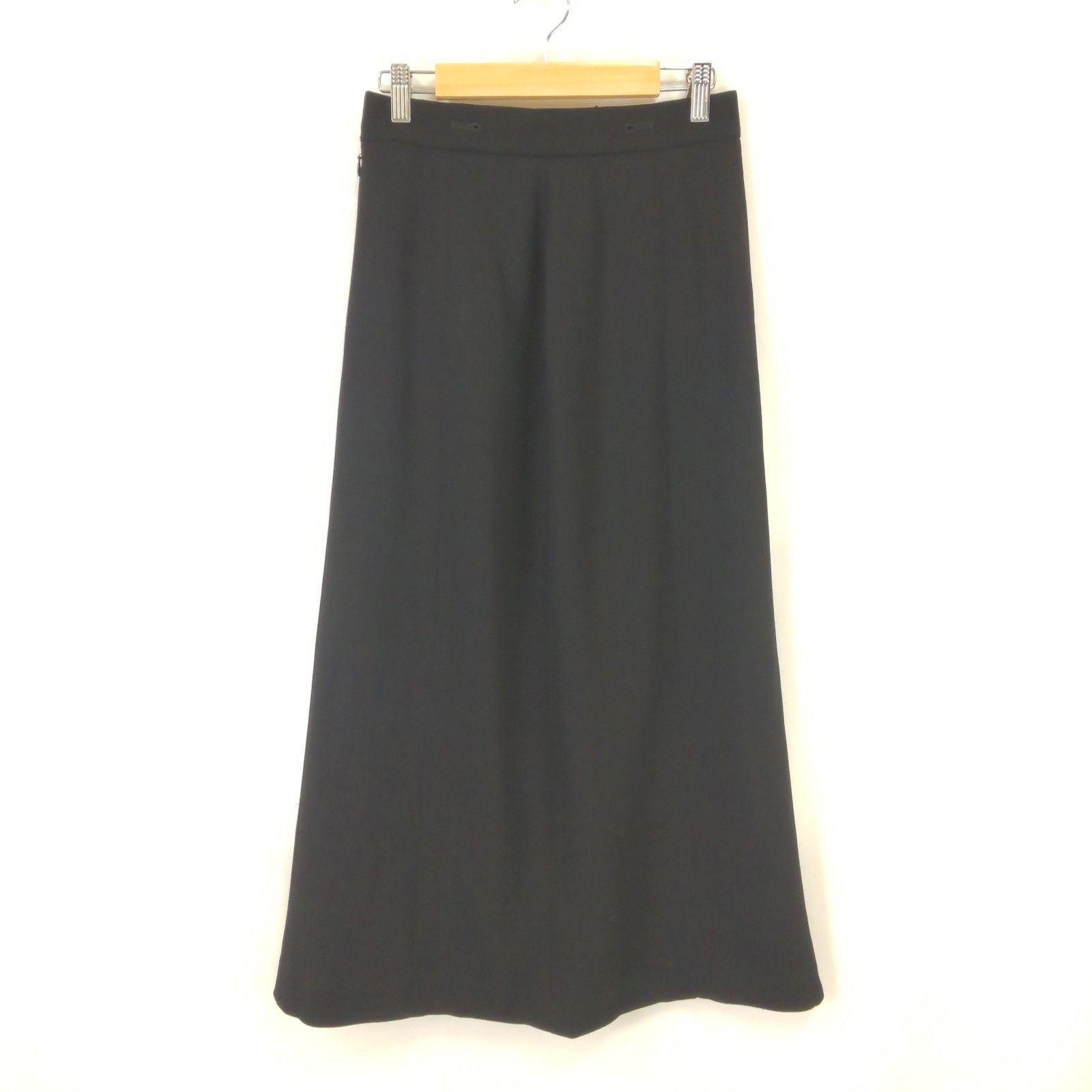 80s-90s|Vintage| Chloe クロエ ロングスカート 40|L程度|黒|black ウール100％|スリット|日本正規代理店タグ|skirt◆BJ016-a