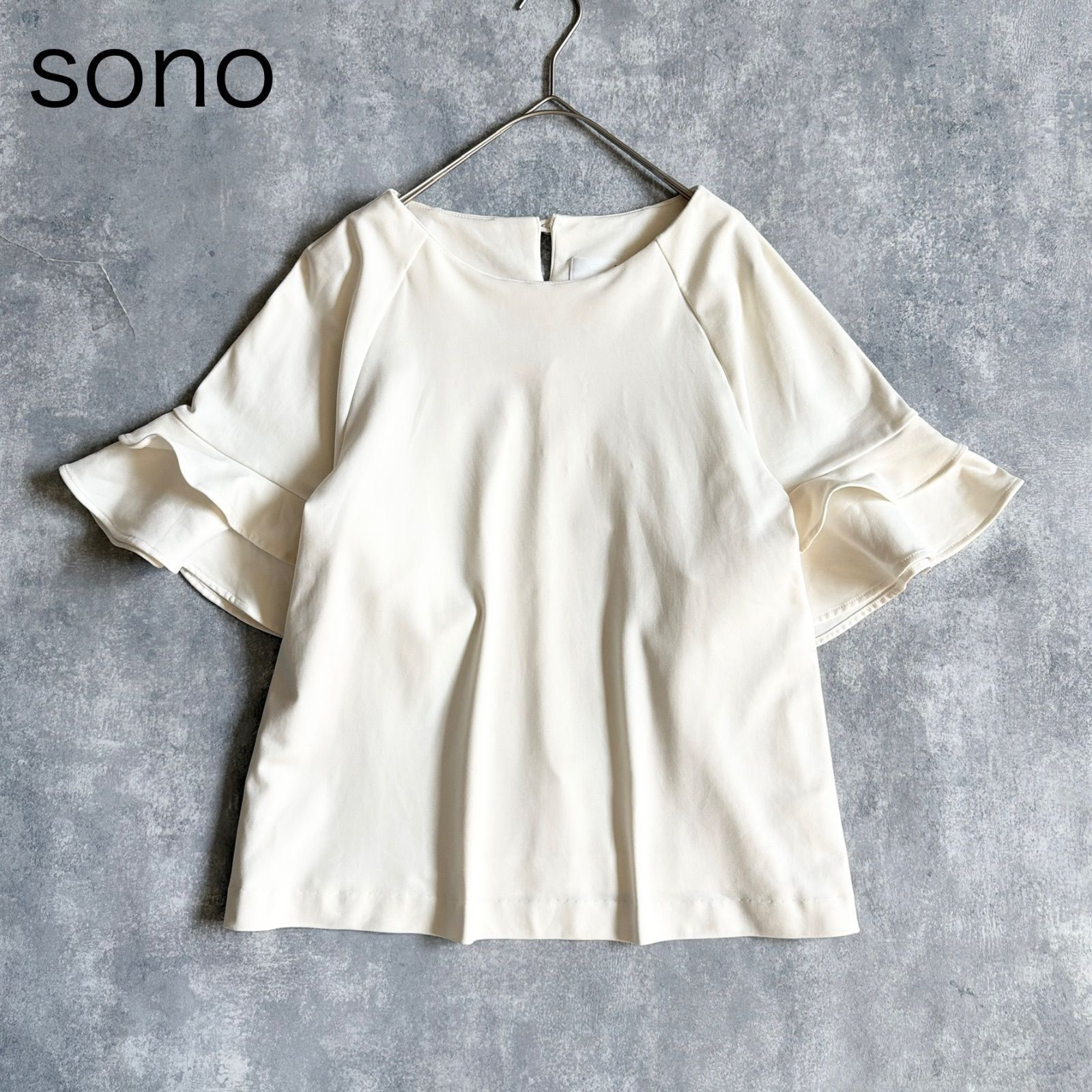 yC32 訳あり Sono ティアードスリーブトップス 半袖 シャツ ブラウス 