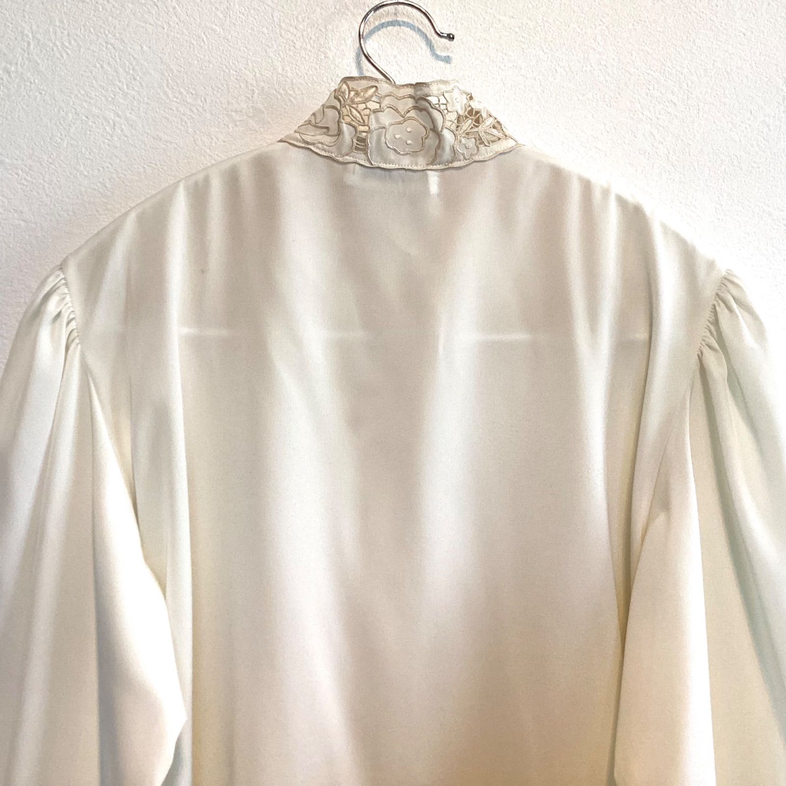 ☆美品☆ HANAE MORI ハナエモリ ブラウス 長袖 レース シルク L