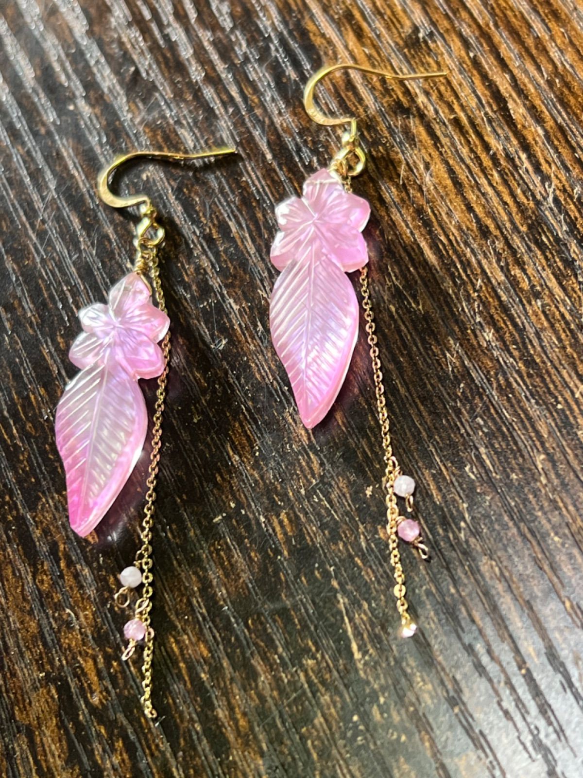 14kgfイチョウカービングピアス/イヤリング 14kgfイチョウカービングピアス/イヤリング カーネリアン 銀杏