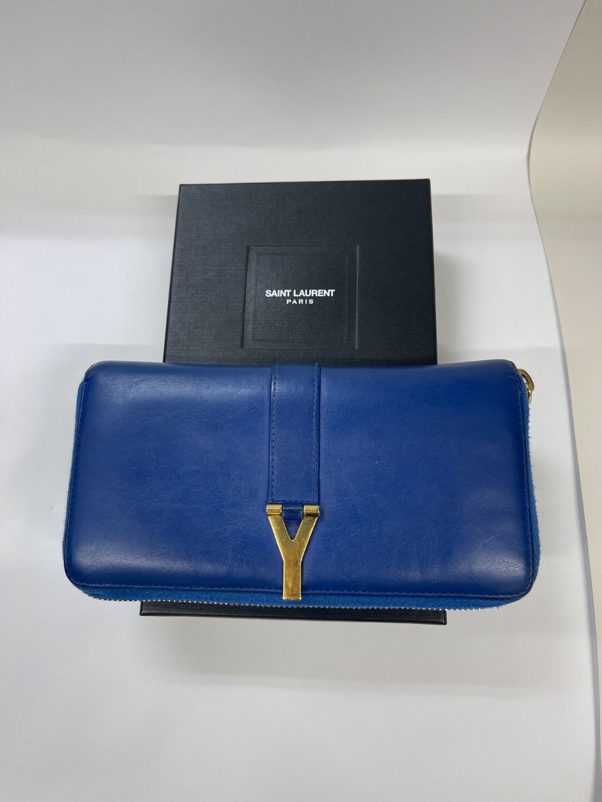 ラウンドファスナー】イヴサンローラン 長財布 カサンドラ Yロゴ